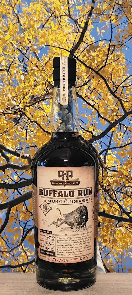 Perry park distilling buffalo run 10yr bourbon whiskey